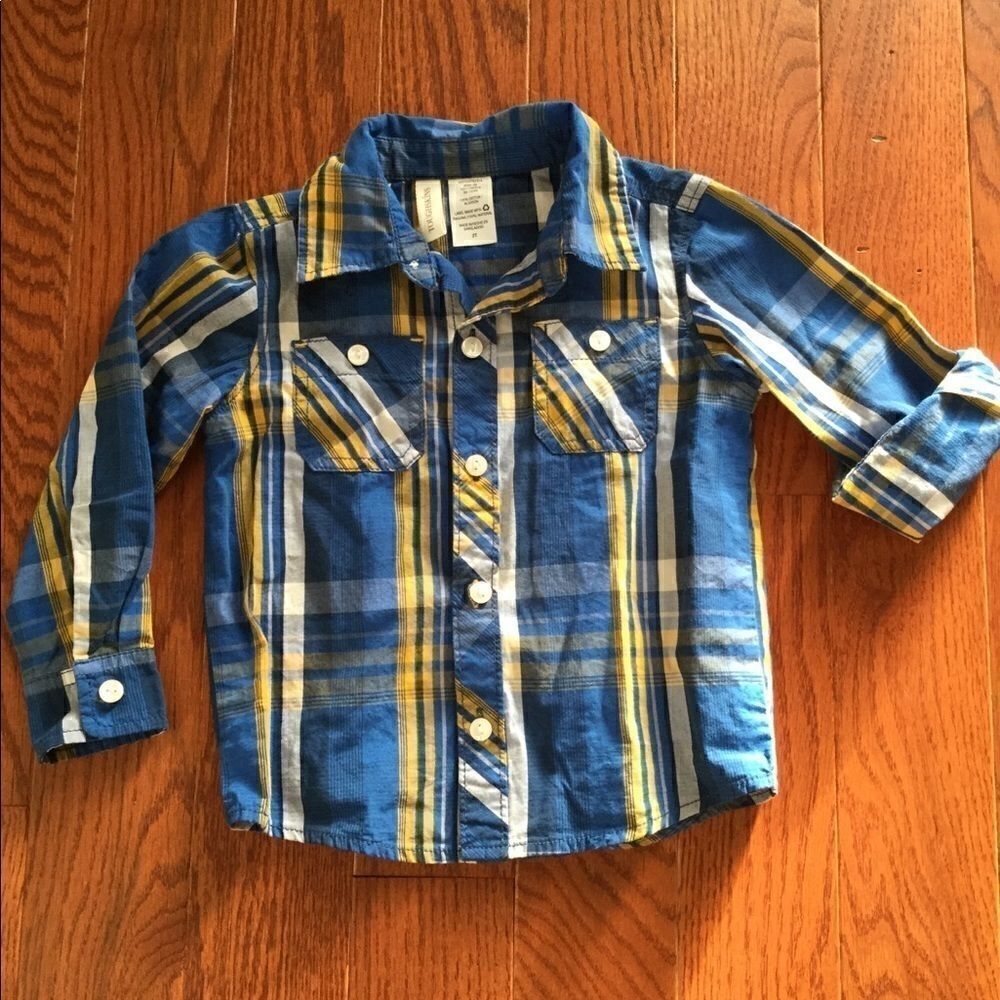 2t plaid button up dress shirt ape monkey invasion 2 piece 5 for $25 - Picture 2 of 7